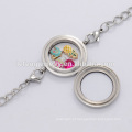 Personalizado aço inoxidável WaterDrop pulseira de cadeia, pulseira flutuante locket